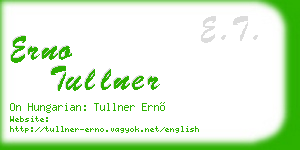 erno tullner business card